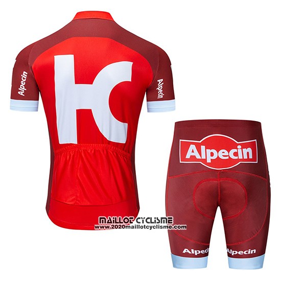 2019 Maillot Ciclismo Katusha Alpecin Rouge Blanc Manches Courtes et Cuissard